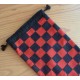 Extra Small Drawstring Bag - Black and Red Checks