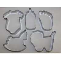 Baby Shower Stainless Steel Cookie Cutter Set - 5 piece